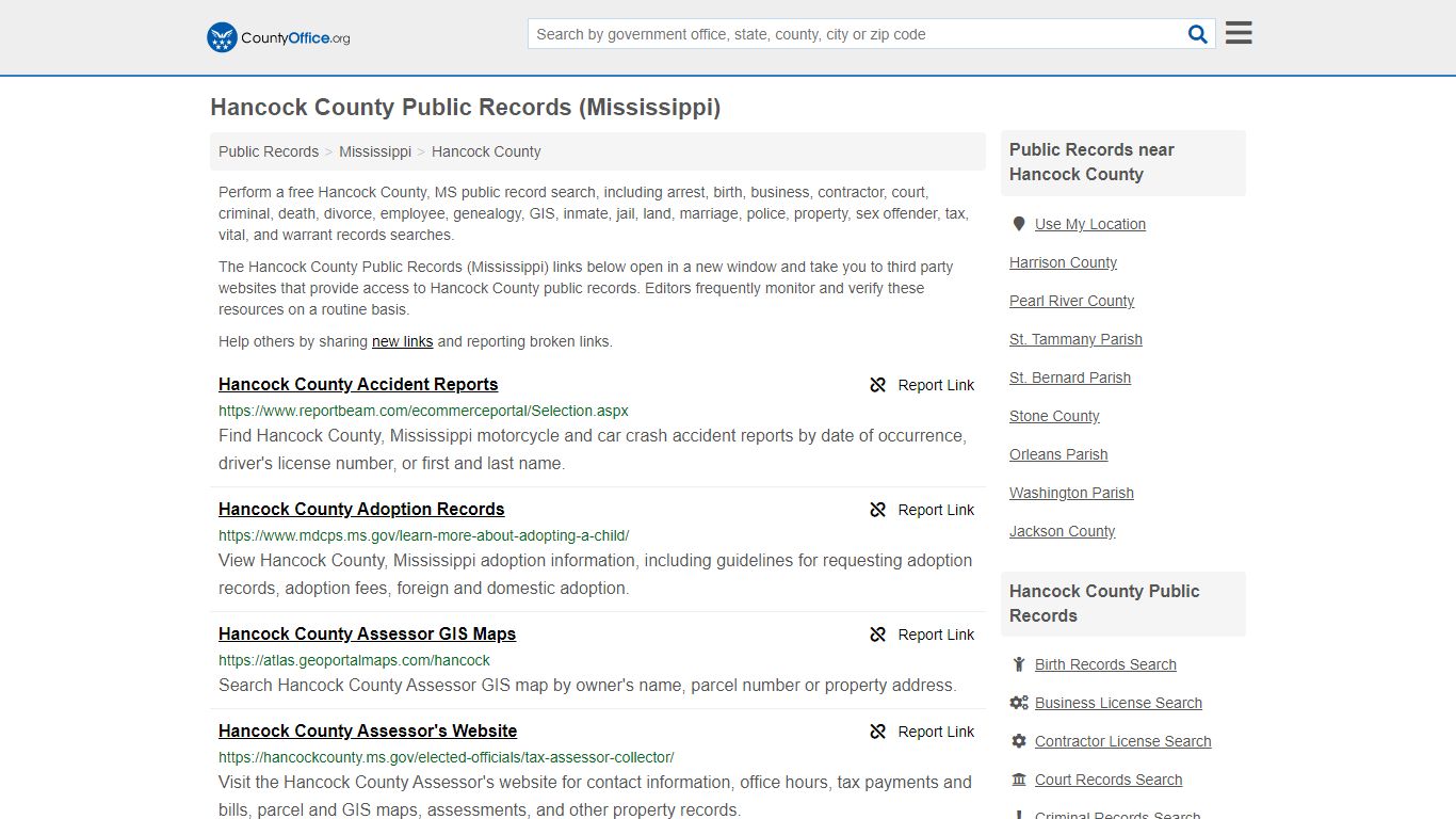 Public Records - Hancock County, MS (Business, Criminal ...